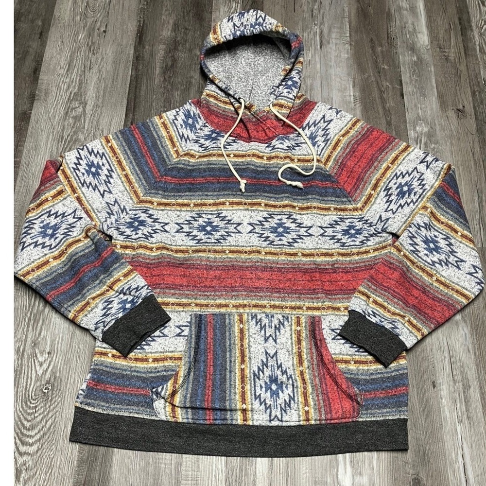 Brooklyn Cloth Mfg Co Mens XL Aztec Geometric Print Hoodie Pullover Casual